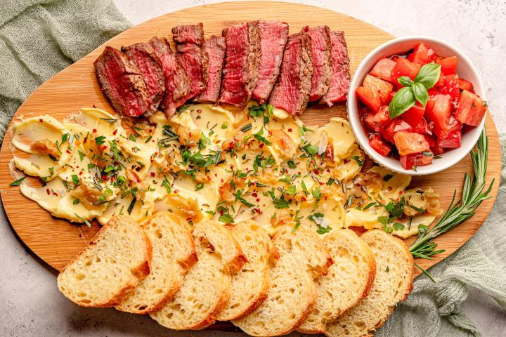 Butter board steak. 